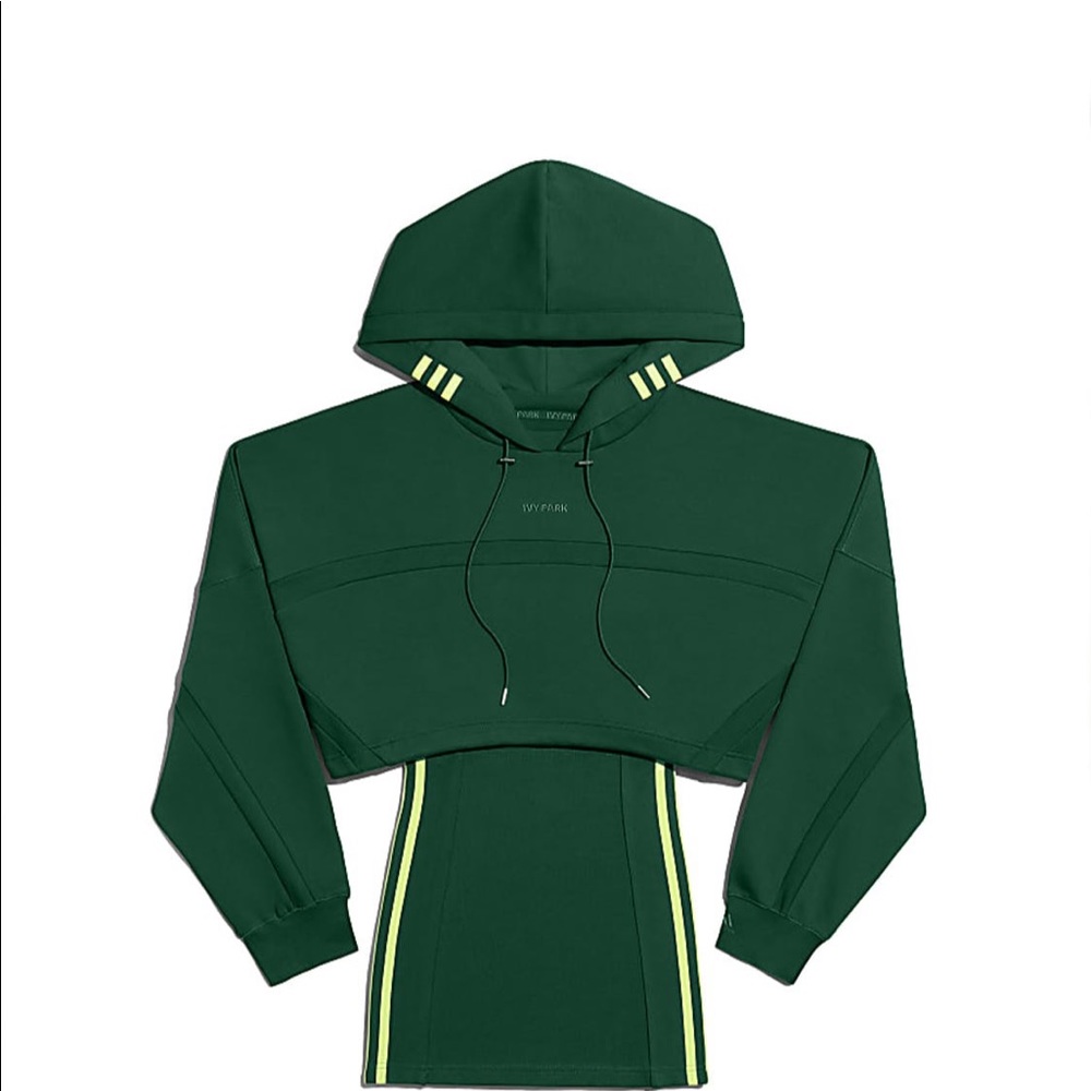 Ivy Park Drip 2: Hooded Cutout Dress. Dark Green